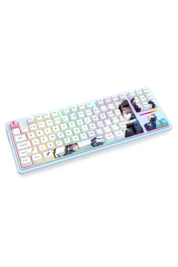 REDRAGON - Redragon K728AK RGB Pro Antonium Pro Blue TKL Noise Dampened Wireless Mechanical Keyboard - blue