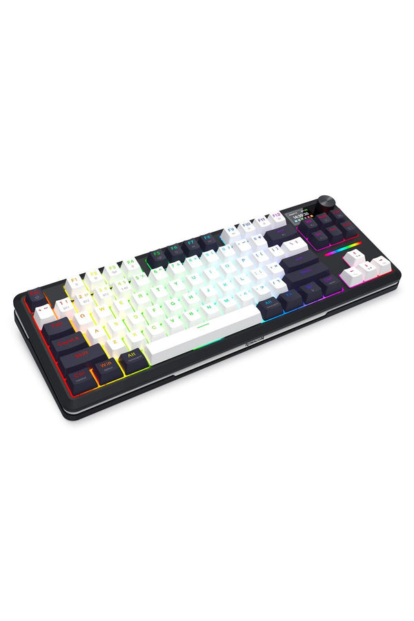 REDRAGON - Redragon K746WB RGB Pro Wildslash LCD Black 84-Key Gasket Wireless Mechanical Keyboard - black