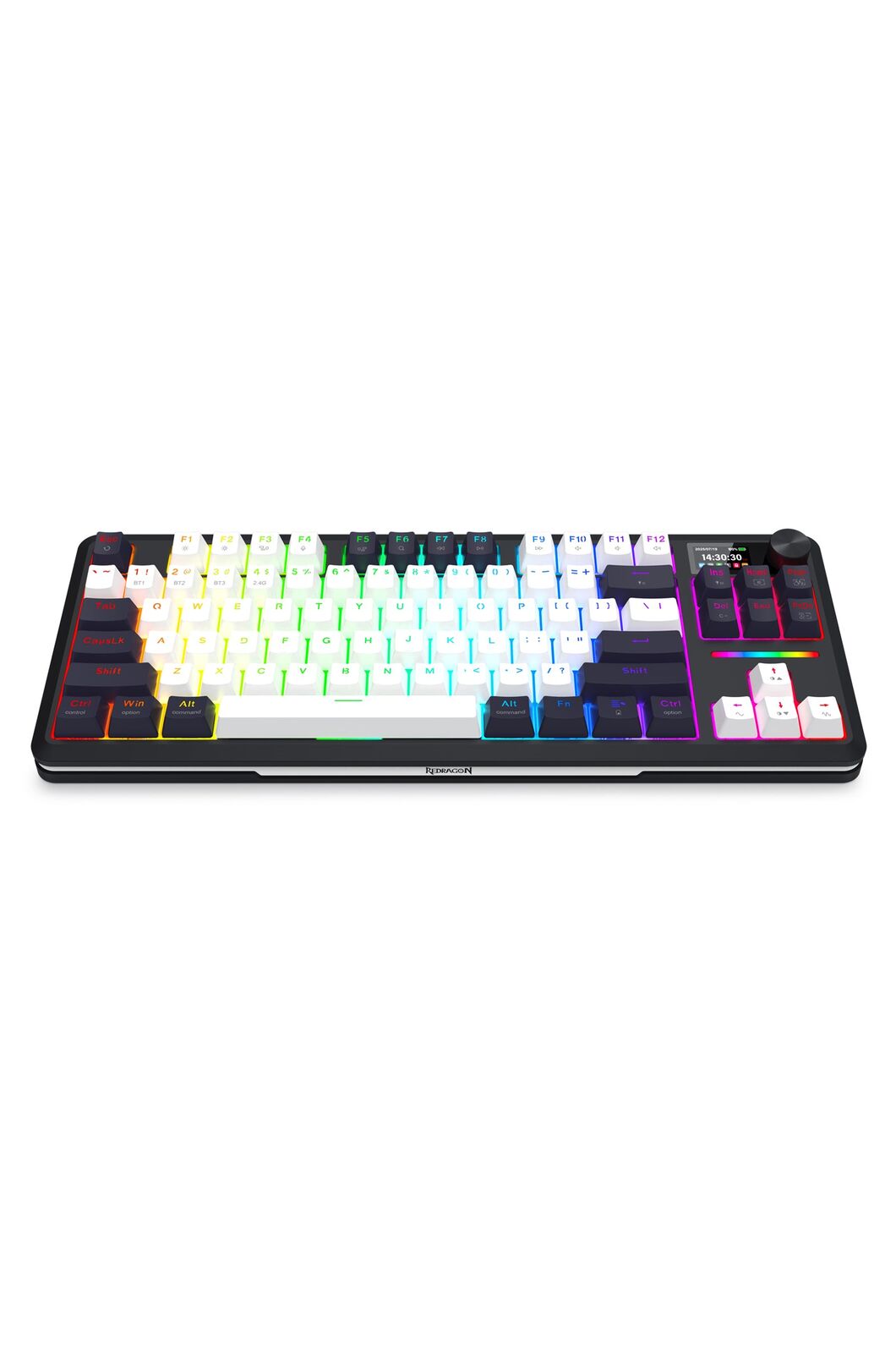 REDRAGON - Redragon K746WB RGB Pro Wildslash LCD Black 84-Key Gasket Wireless Mechanical Keyboard - black