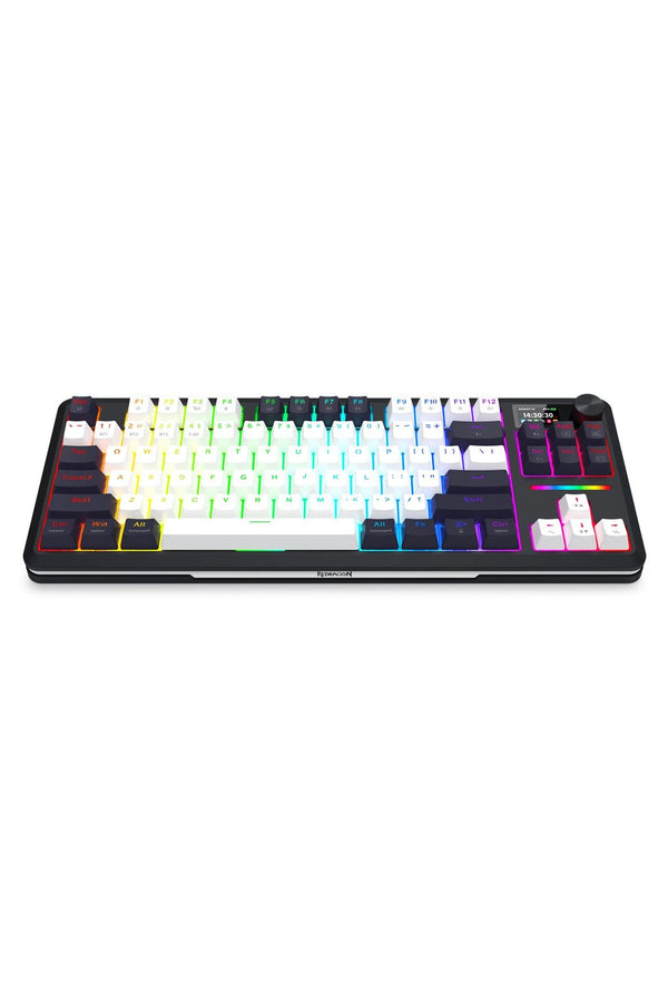 REDRAGON - Redragon K746WB RGB Pro Wildslash LCD Black 84-Key Gasket Wireless Mechanical Keyboard - black