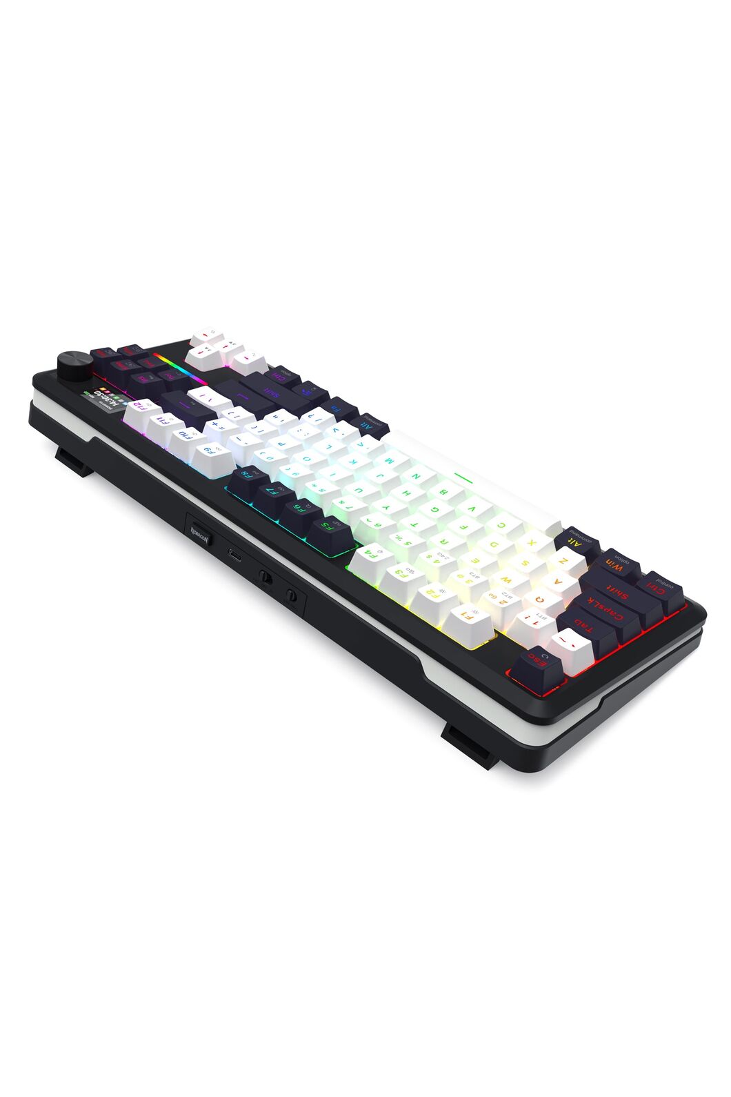REDRAGON - Redragon K746WB RGB Pro Wildslash LCD Black 84-Key Gasket Wireless Mechanical Keyboard - black