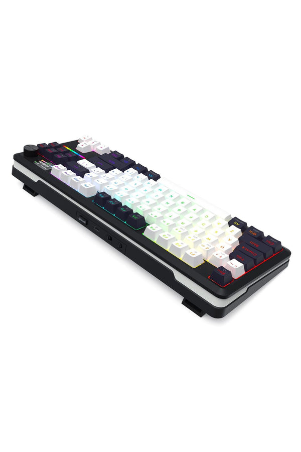 REDRAGON - Redragon K746WB RGB Pro Wildslash LCD Black 84-Key Gasket Wireless Mechanical Keyboard - black