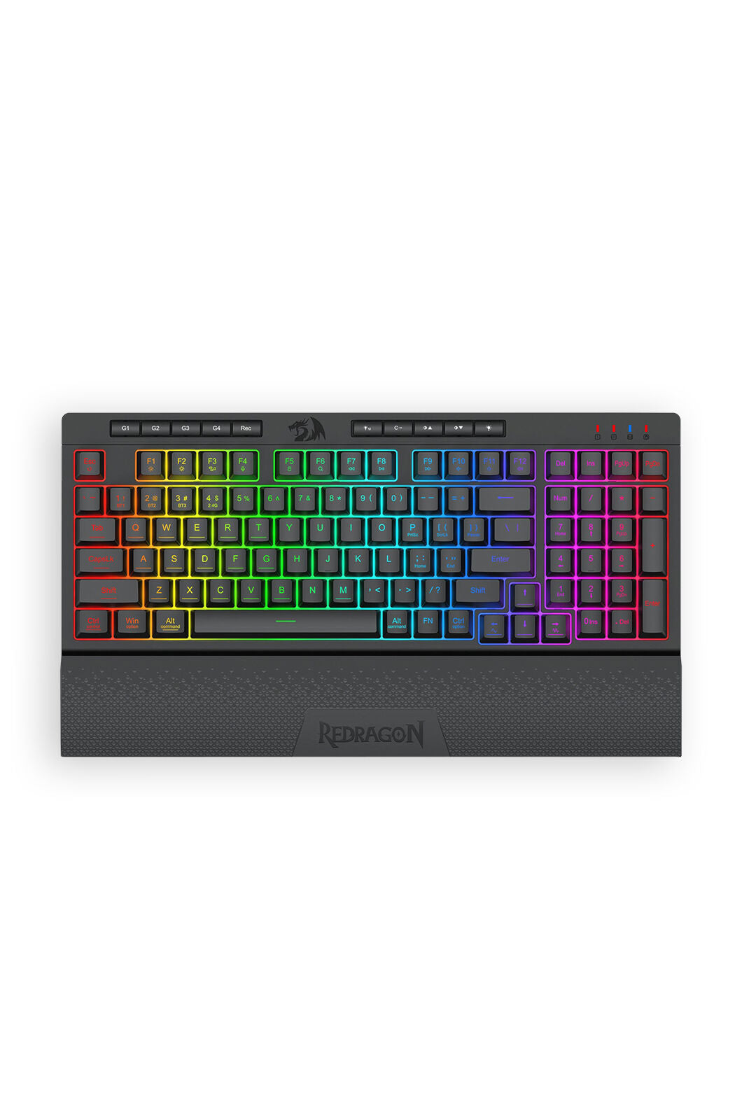 REDRAGON - Redragon K515RGB-PRO Shiva Black 98-Key Wireless RGB Gaming Keyboard - black