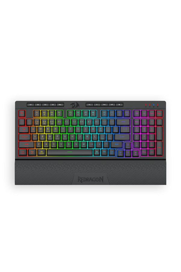 REDRAGON - Redragon K515RGB-PRO Shiva Black 98-Key Wireless RGB Gaming Keyboard - black