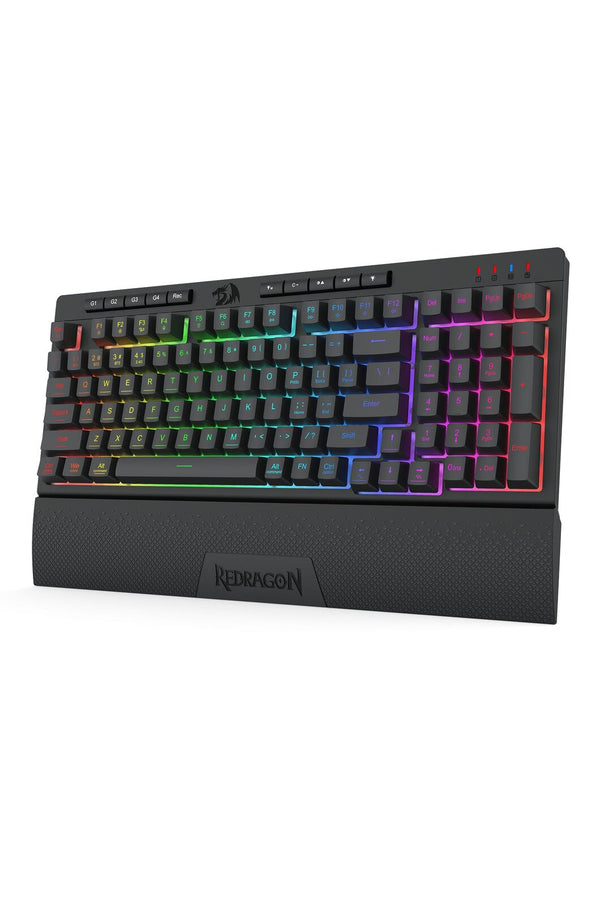 REDRAGON - Redragon K515RGB-PRO Shiva Black 98-Key Wireless RGB Gaming Keyboard - black