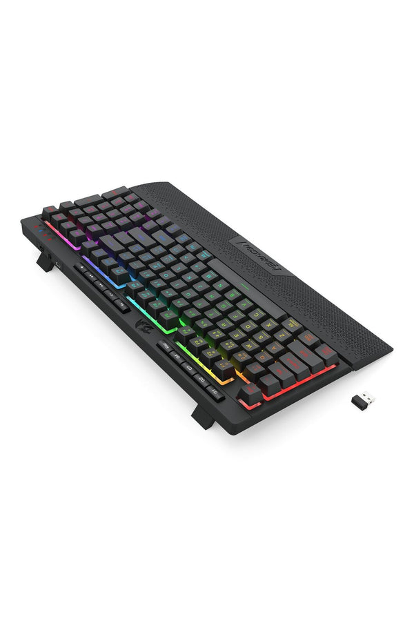 REDRAGON - Redragon K515RGB-PRO Shiva Black 98-Key Wireless RGB Gaming Keyboard - black