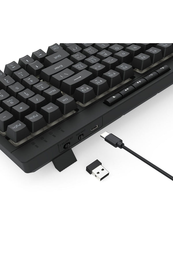 REDRAGON - Redragon K515RGB-PRO Shiva Black 98-Key Wireless RGB Gaming Keyboard - black