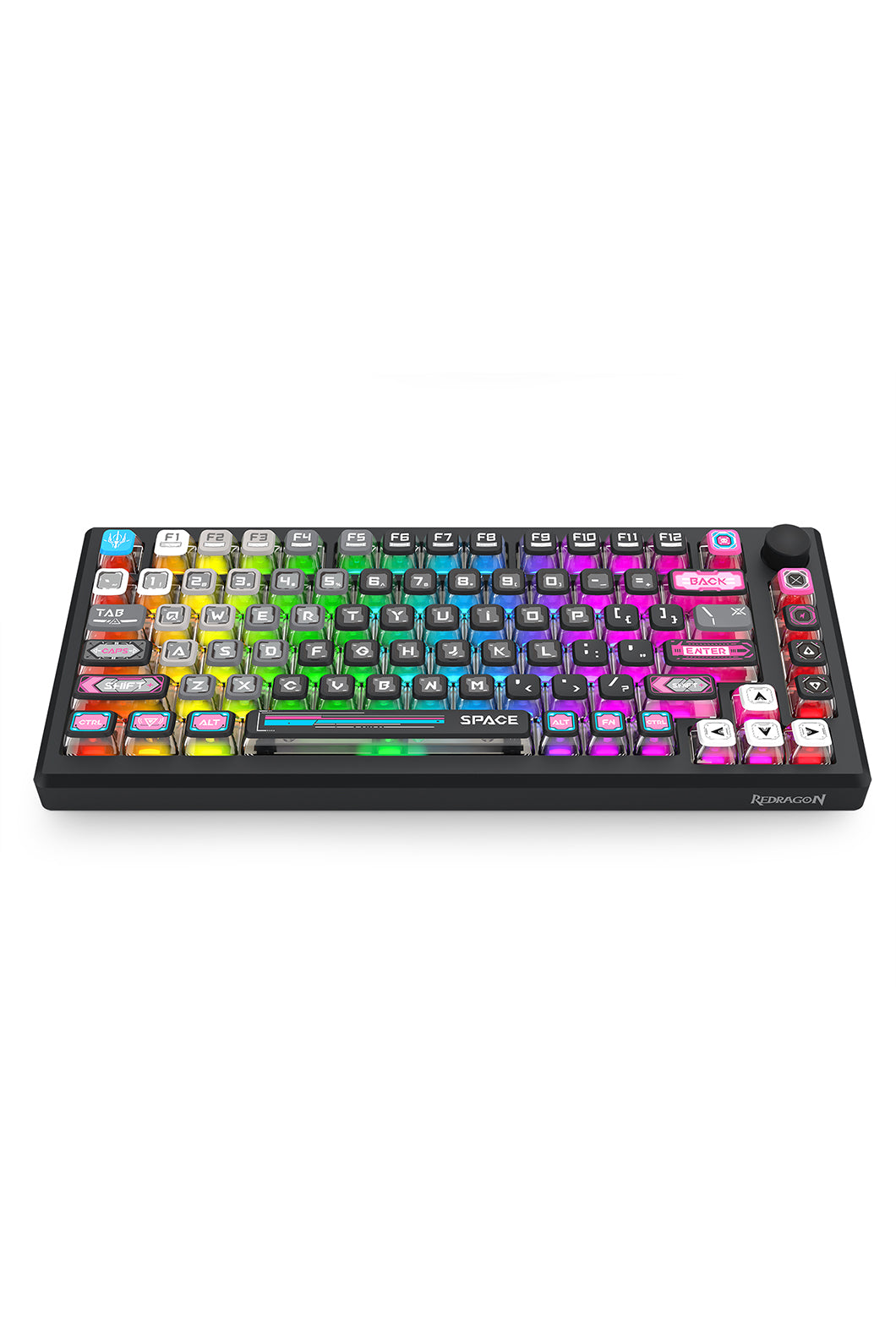REDRAGON - Redragon K732MC RGB Pro Uranus Pro Black TKL Aluminium Gasket Wireless Mechanical Keyboard - black