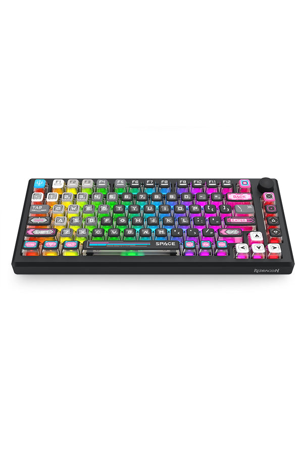 REDRAGON - Redragon K732MC RGB Pro Uranus Pro Black TKL Aluminium Gasket Wireless Mechanical Keyboard - black