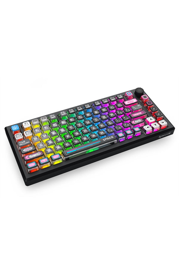 REDRAGON - Redragon K732MC RGB Pro Uranus Pro Black TKL Aluminium Gasket Wireless Mechanical Keyboard - black
