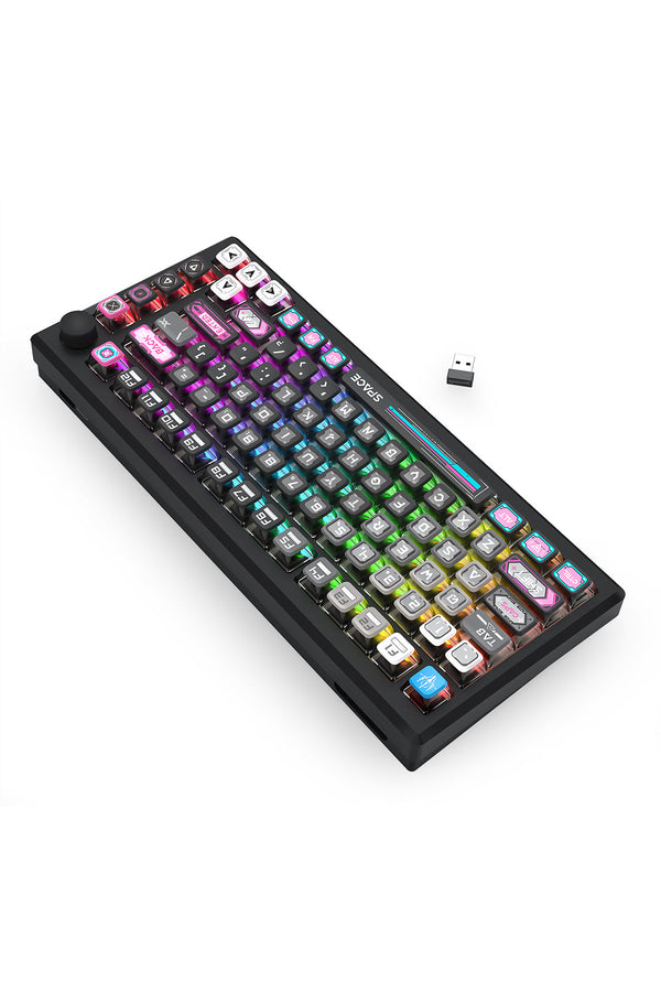 REDRAGON - Redragon K732MC RGB Pro Uranus Pro Black TKL Aluminium Gasket Wireless Mechanical Keyboard - black