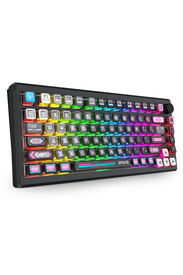 REDRAGON - Redragon K732MC RGB Pro Uranus Pro Black TKL Aluminium Gasket Wireless Mechanical Keyboard - black