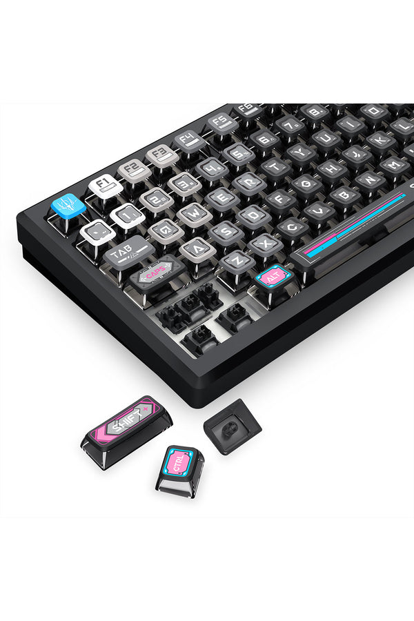 REDRAGON - Redragon K732MC RGB Pro Uranus Pro Black TKL Aluminium Gasket Wireless Mechanical Keyboard - black
