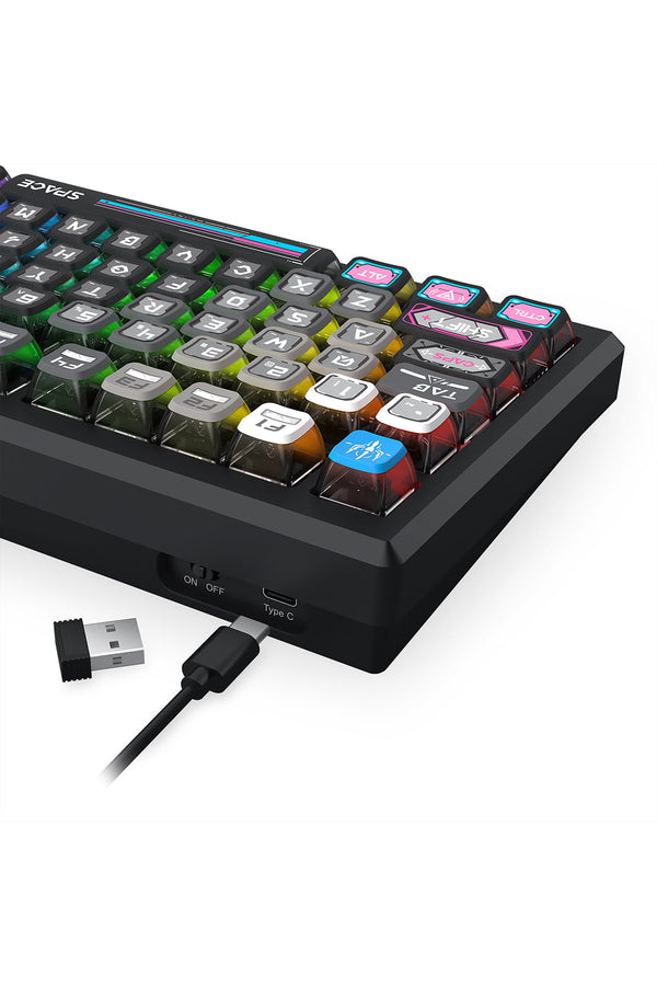 REDRAGON - Redragon K732MC RGB Pro Uranus Pro Black TKL Aluminium Gasket Wireless Mechanical Keyboard - black