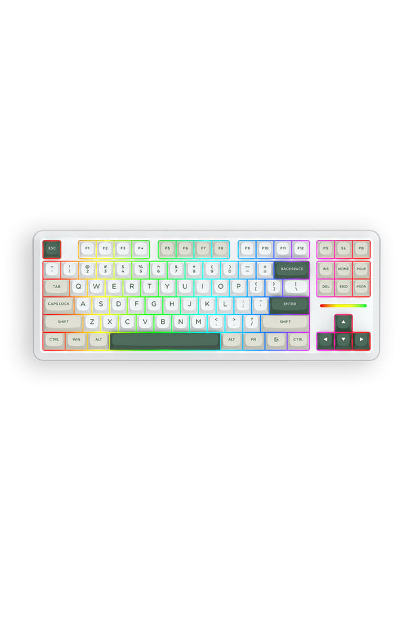 REDRAGON - Redragon K734WCG RGB Pro Wildslash White TKL Gasket Wireless Mechanical Keyboard - white