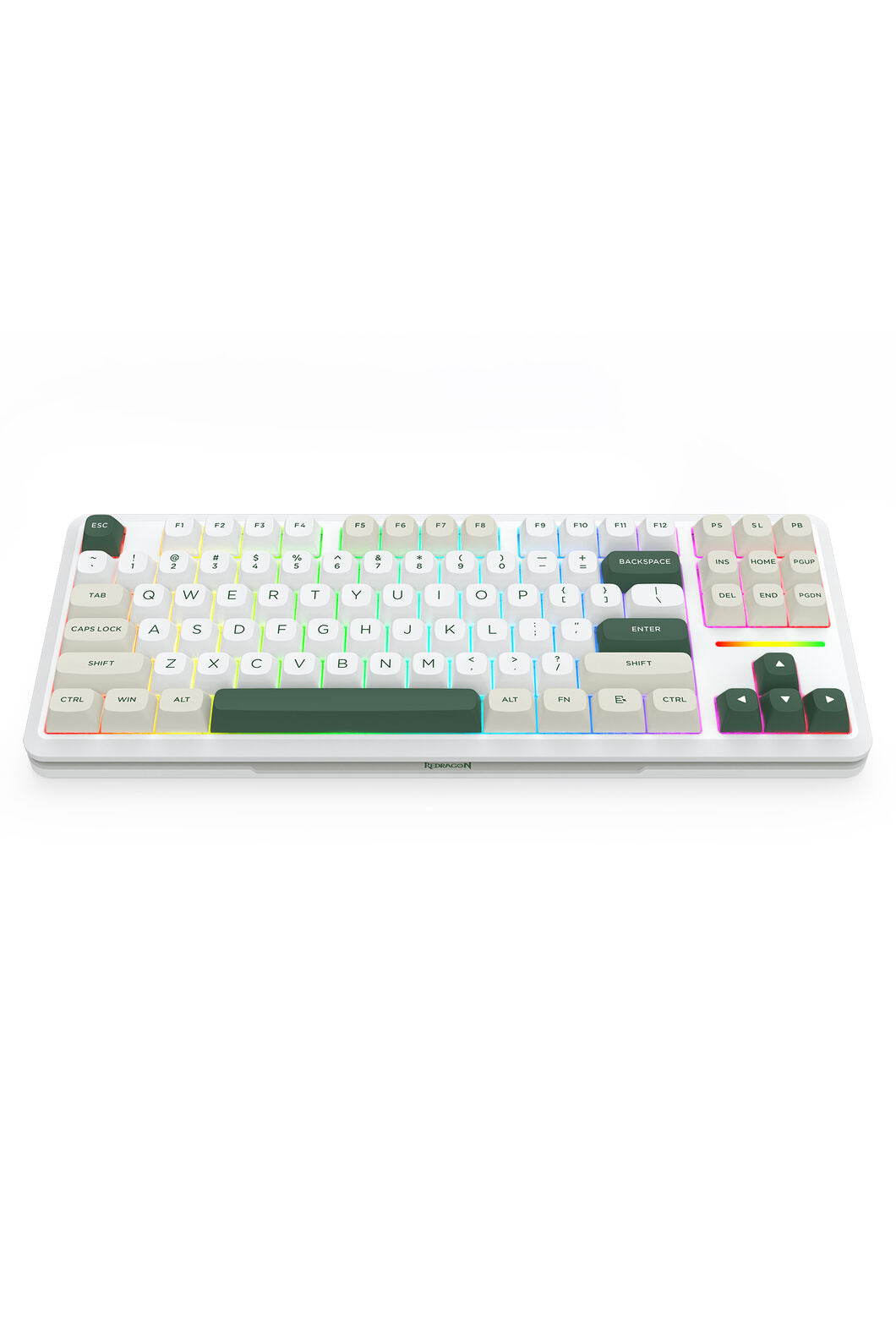 REDRAGON - Redragon K734WCG RGB Pro Wildslash White TKL Gasket Wireless Mechanical Keyboard - white