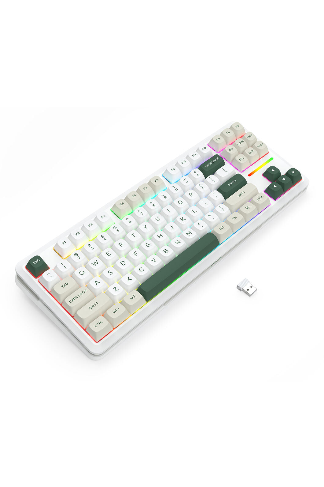 REDRAGON - Redragon K734WCG RGB Pro Wildslash White TKL Gasket Wireless Mechanical Keyboard - white