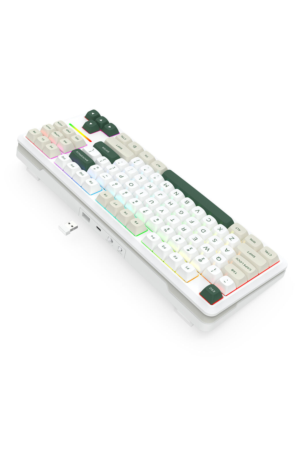 REDRAGON - Redragon K734WCG RGB Pro Wildslash White TKL Gasket Wireless Mechanical Keyboard - white
