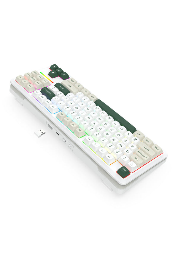 REDRAGON - Redragon K734WCG RGB Pro Wildslash White TKL Gasket Wireless Mechanical Keyboard - white