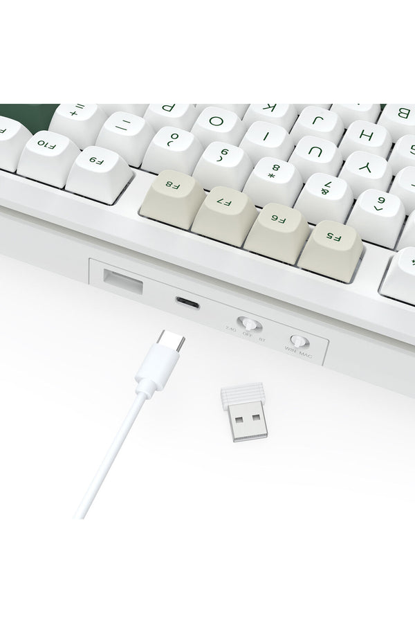 REDRAGON - Redragon K734WCG RGB Pro Wildslash White TKL Gasket Wireless Mechanical Keyboard - white