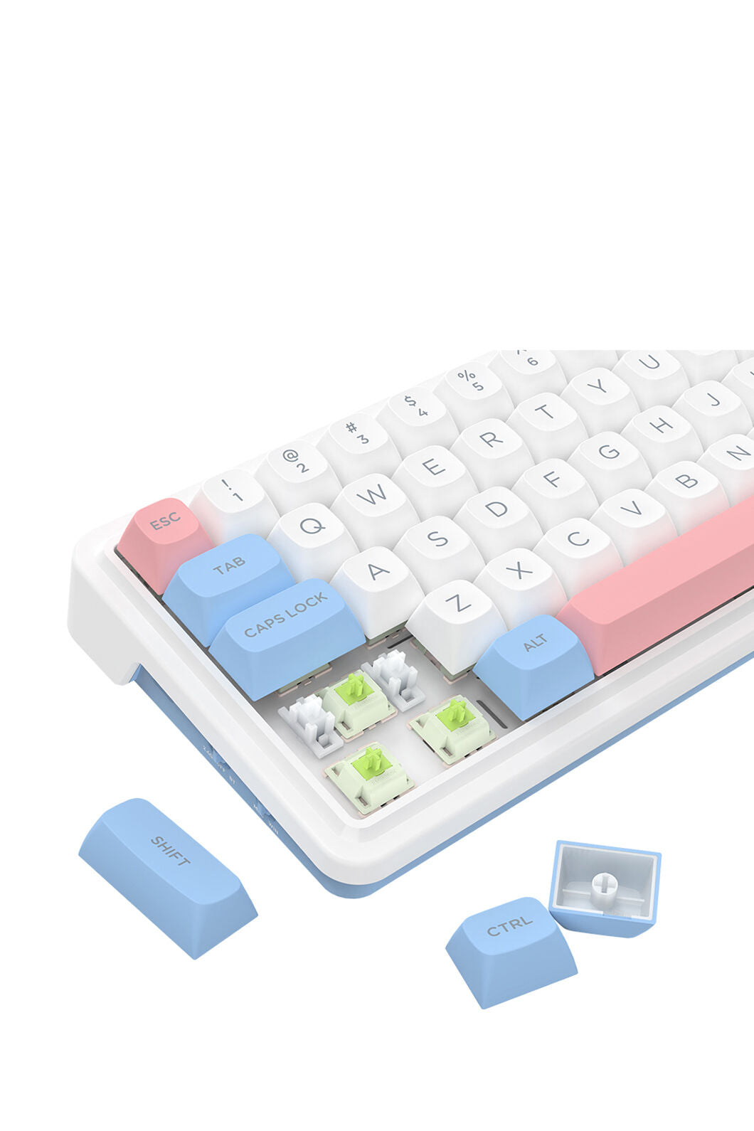 ELECTRONIC REBELLION - K709WBP-RGB-PRO Nova Pro KB - white-blue-pink
