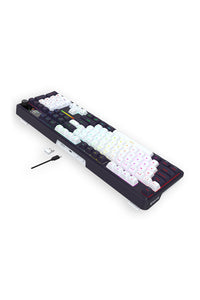 REDRAGON - Redragon K762WB-RGB Pro Terraflare Black/White Tri-Mode Gasket Mechanical Keyboard - black-white