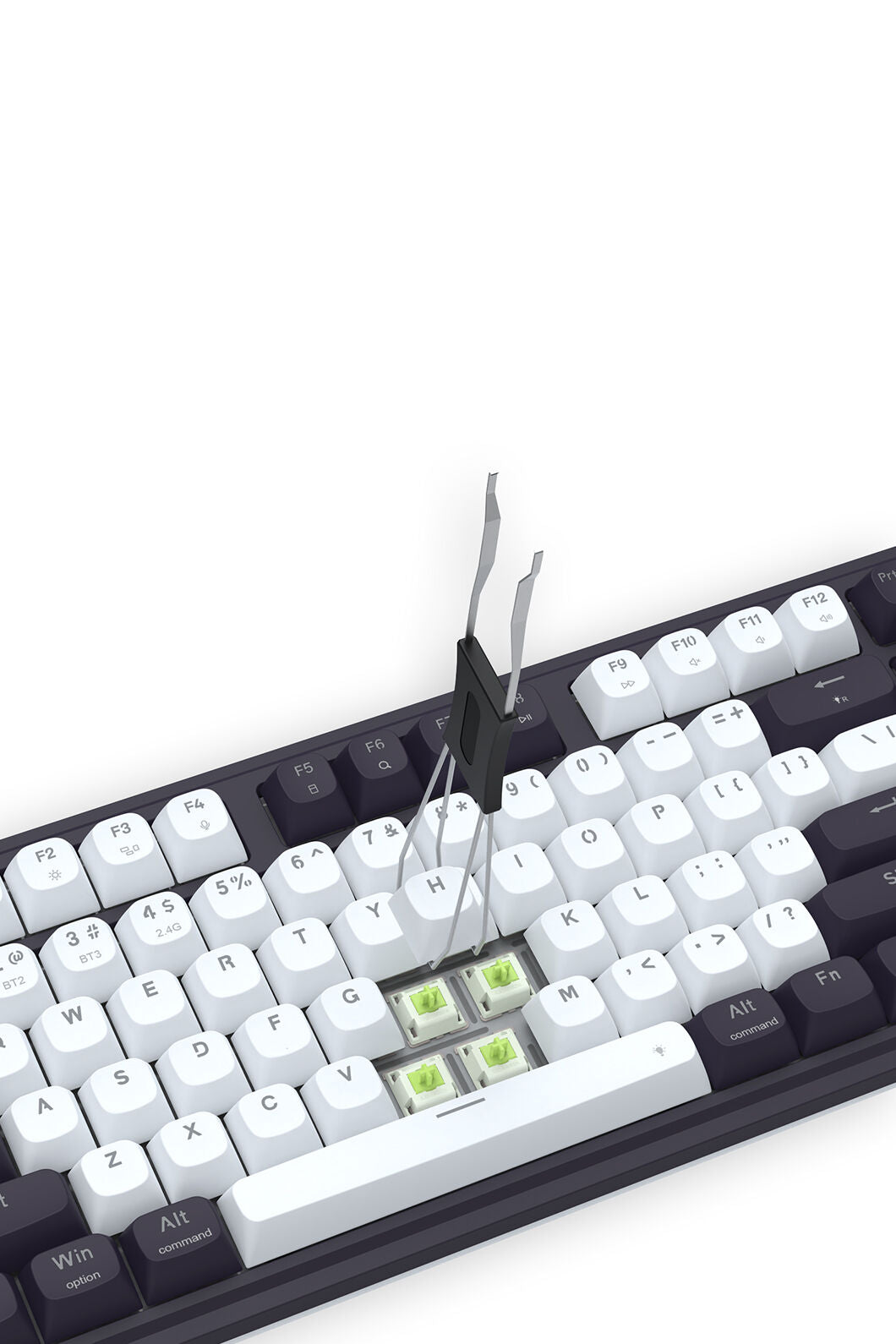 REDRAGON - Redragon K762WB-RGB Pro Terraflare Black/White Tri-Mode Gasket Mechanical Keyboard - black-white