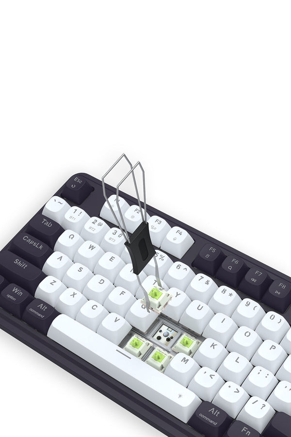 REDRAGON - Redragon K762WB-RGB Pro Terraflare Black/White Tri-Mode Gasket Mechanical Keyboard - black-white