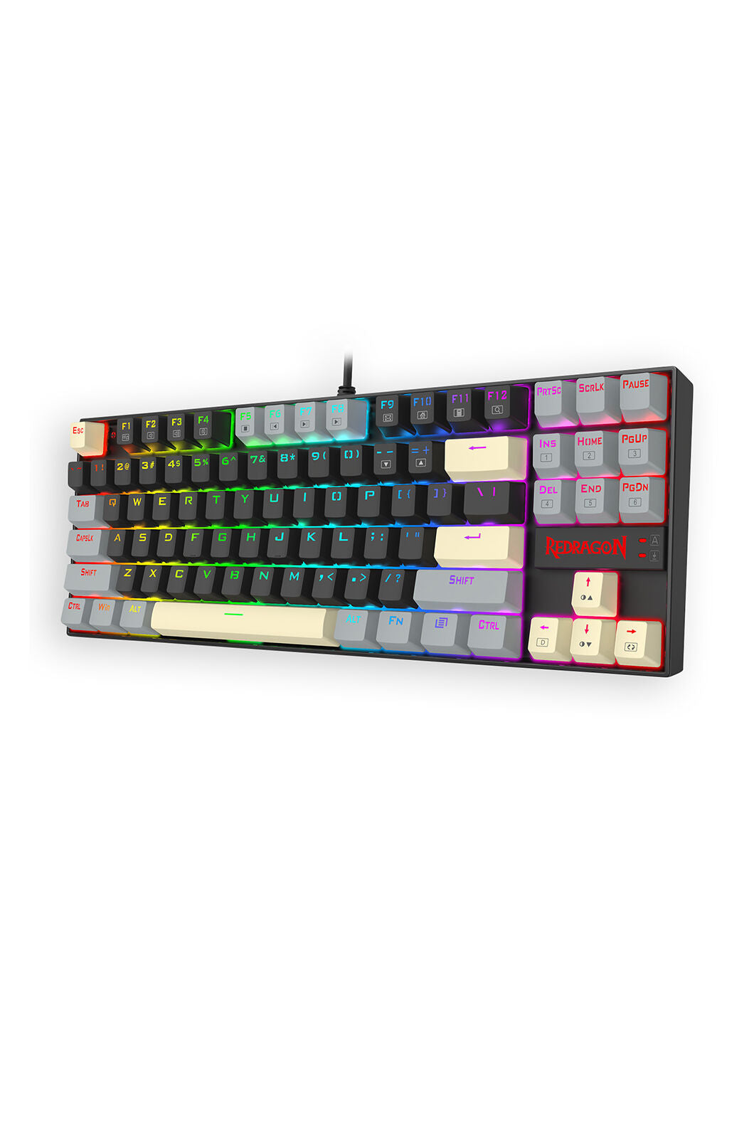 REDRAGON - Redragon K552LGY-RGB Kumara Wired Mechanical Keyboard-Black/Grey - black-grey