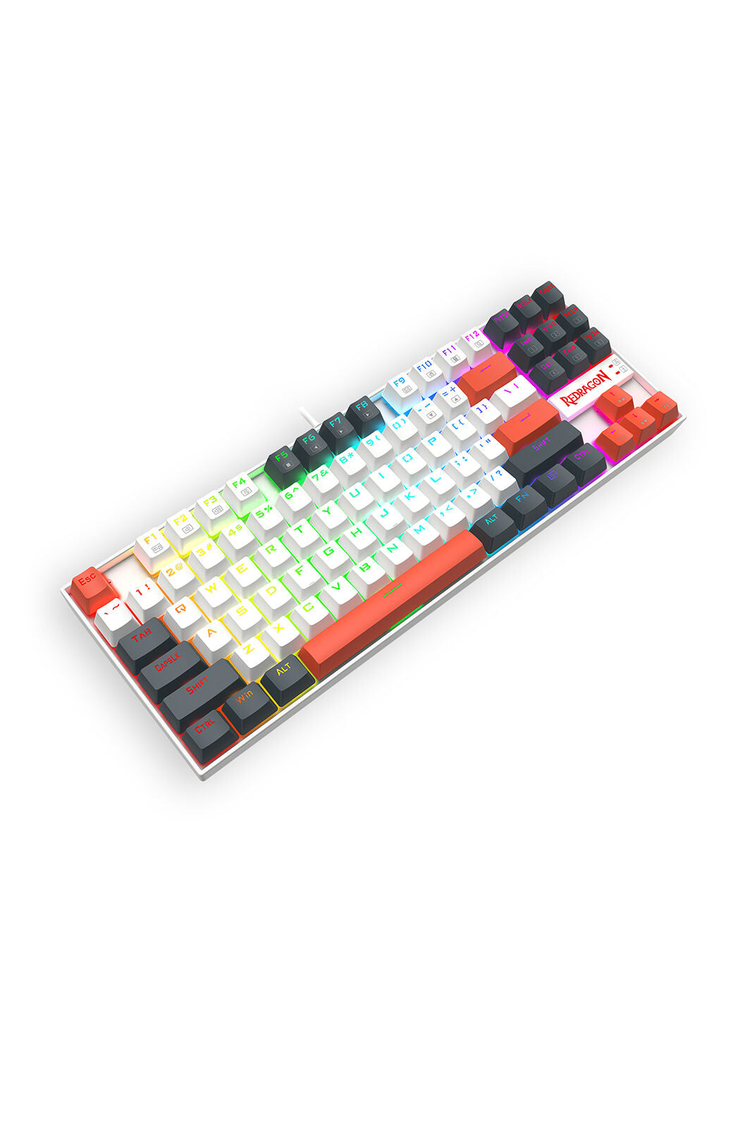 REDRAGON - K552WLR-RGB Kumara Wired KB-White/Orange - white-orange
