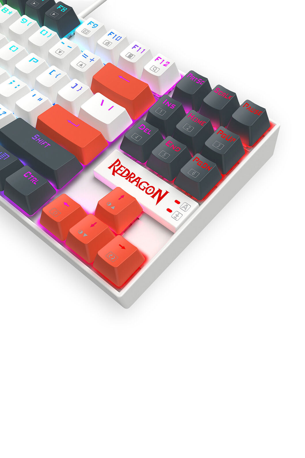 REDRAGON - K552WLR-RGB Kumara Wired KB-White/Orange - white-orange