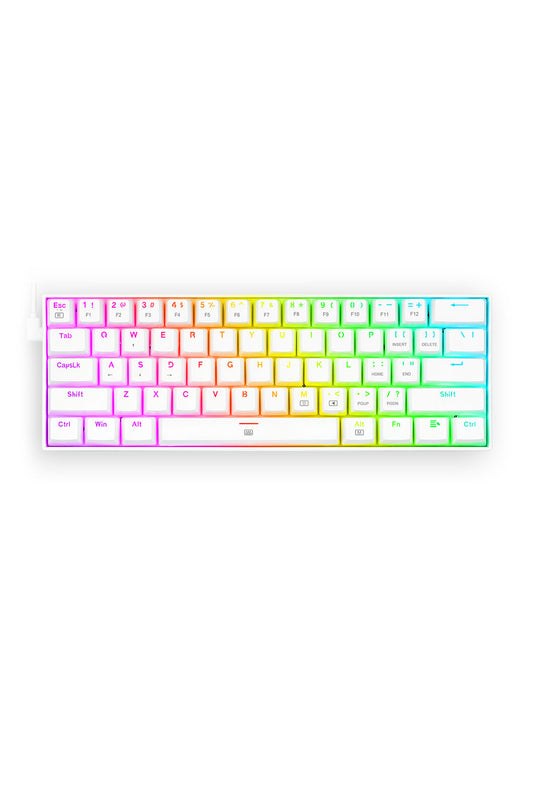 REDRAGON - Redragon K630 Dragonborn White 60% Wired RGB Mechanical Gaming Keyboard - white