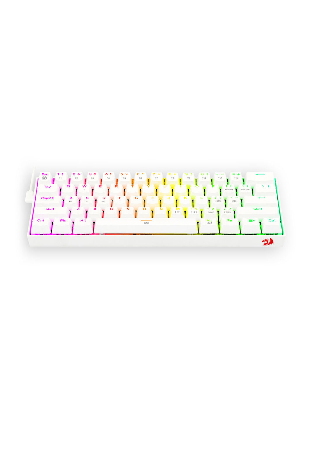 REDRAGON - Redragon K630 Dragonborn White 60% Wired RGB Mechanical Gaming Keyboard - white