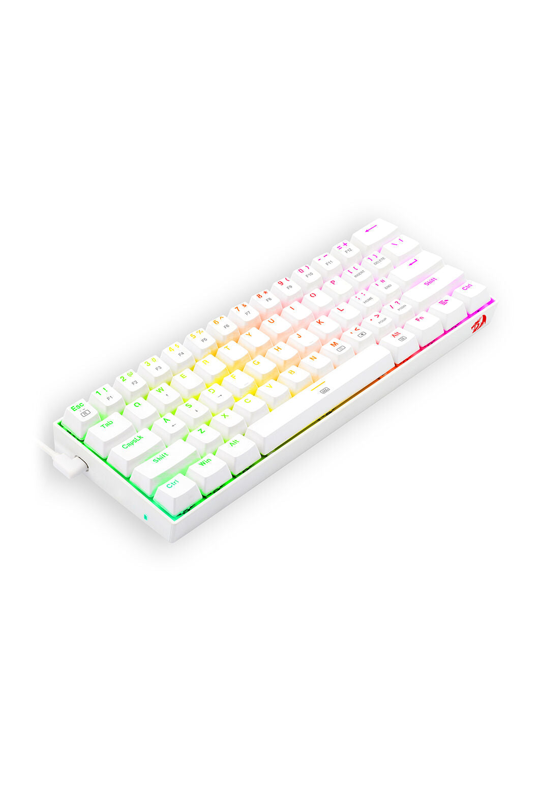 REDRAGON - Redragon K630 Dragonborn White 60% Wired RGB Mechanical Gaming Keyboard - white