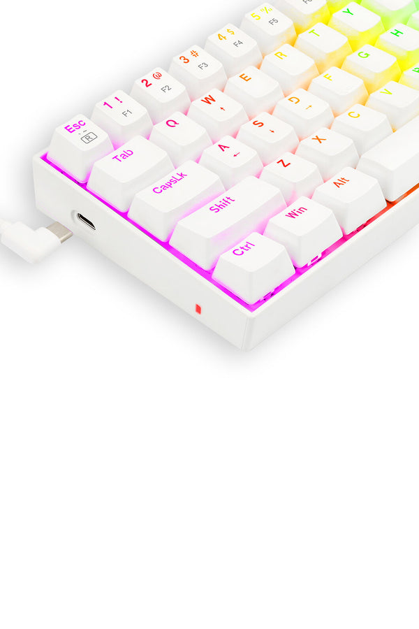 REDRAGON - Redragon K630 Dragonborn White 60% Wired RGB Mechanical Gaming Keyboard - white