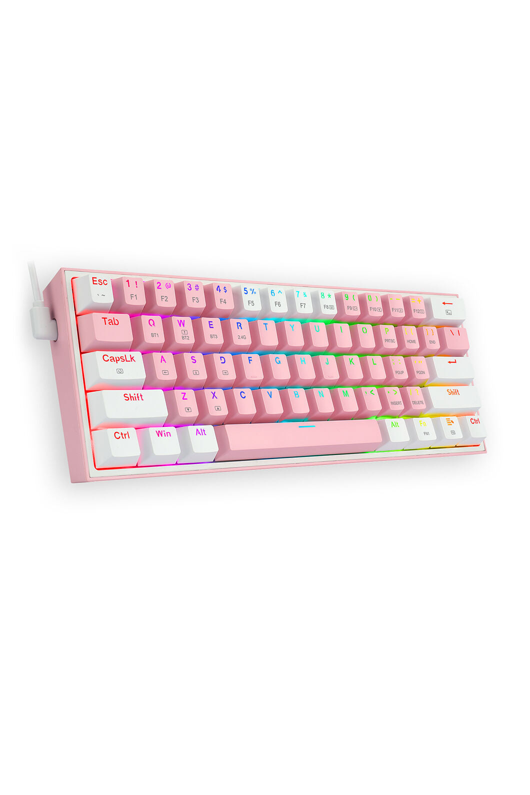REDRAGON - K616-RGB Fizz Pro 65% KB-Pink/White - pink-white