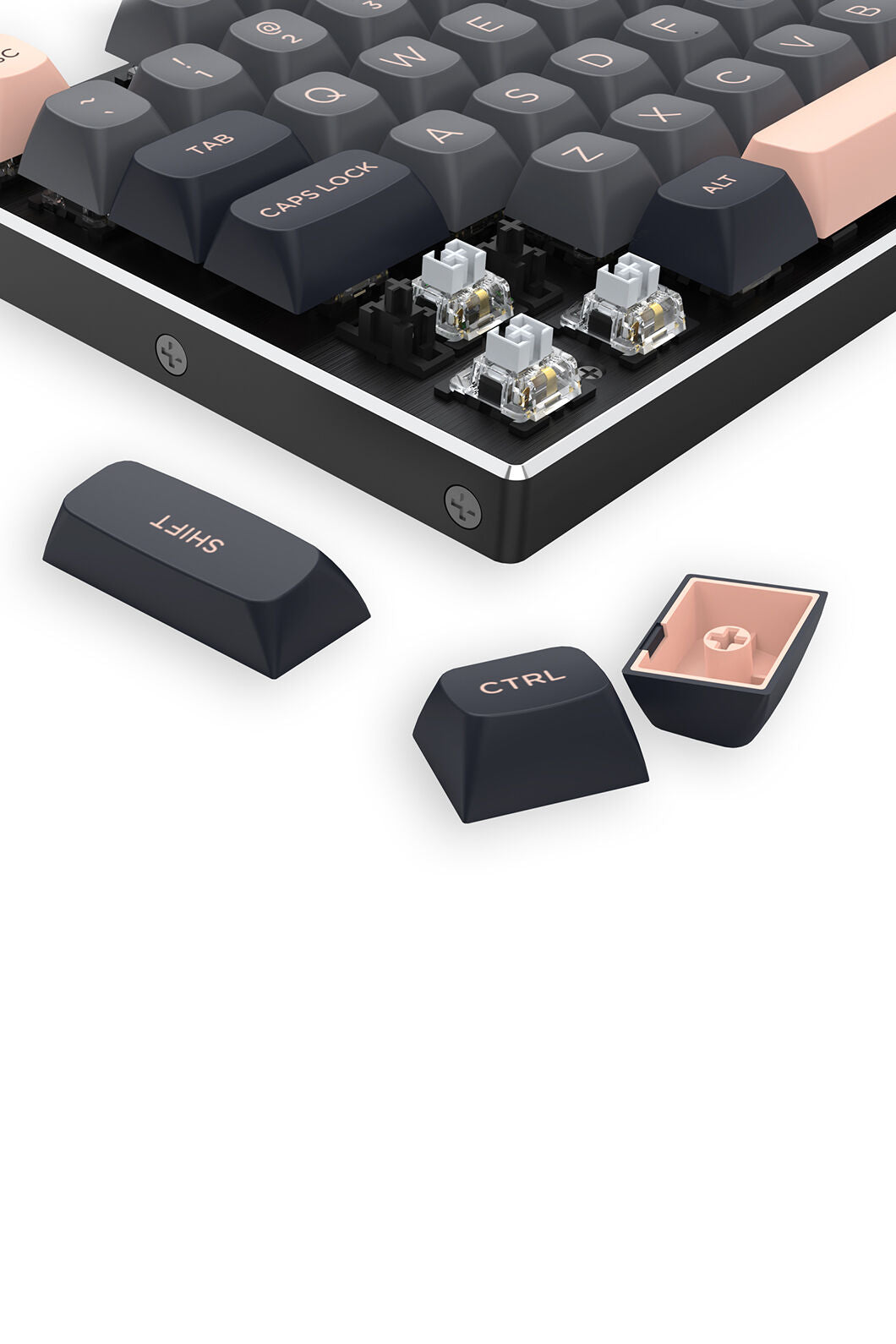 REDRAGON - K556GBP-RGB Devarajas Metal KB-Grey/Black/Pink - grey-black-pink