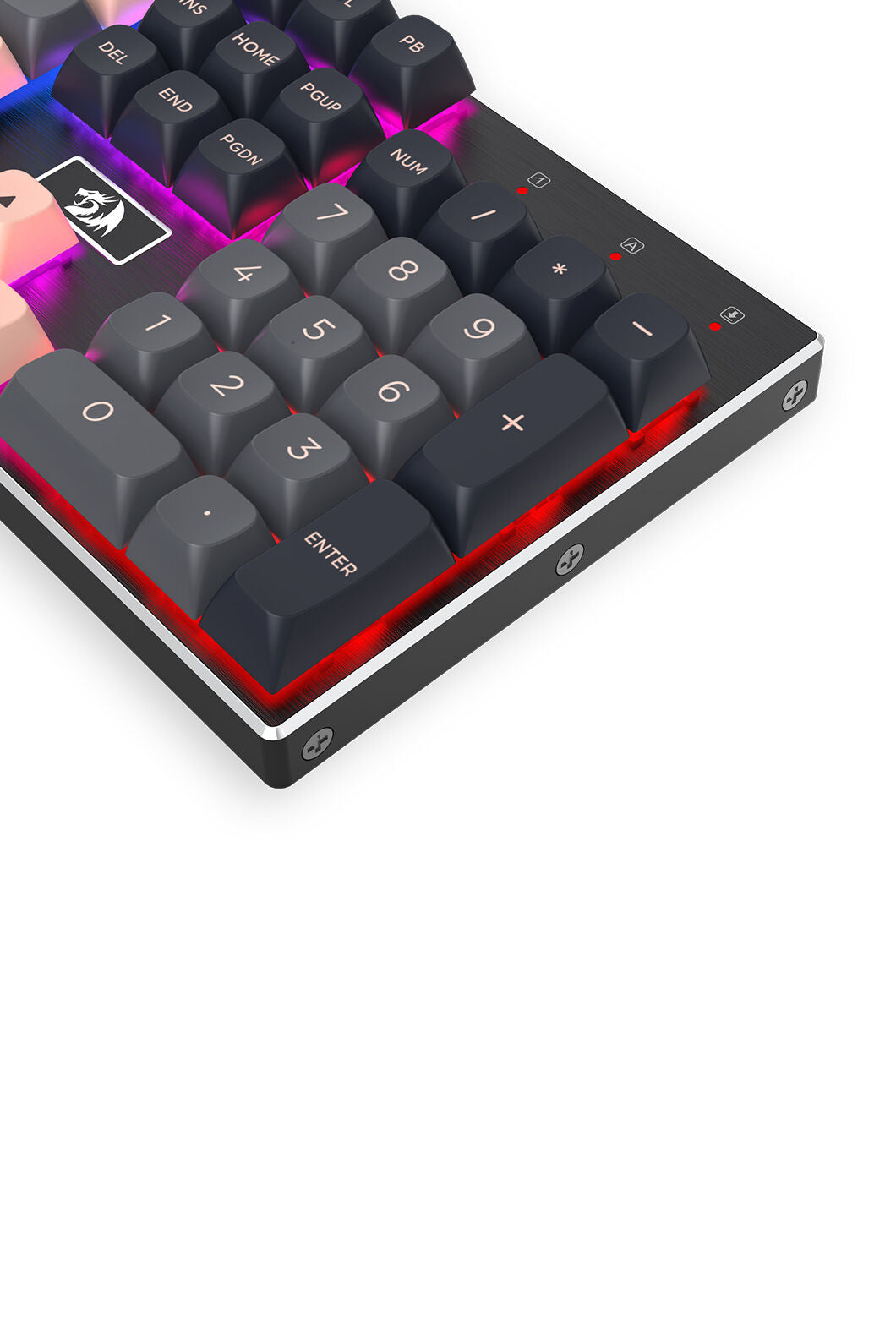 REDRAGON - K556GBP-RGB Devarajas Metal KB-Grey/Black/Pink - grey-black-pink