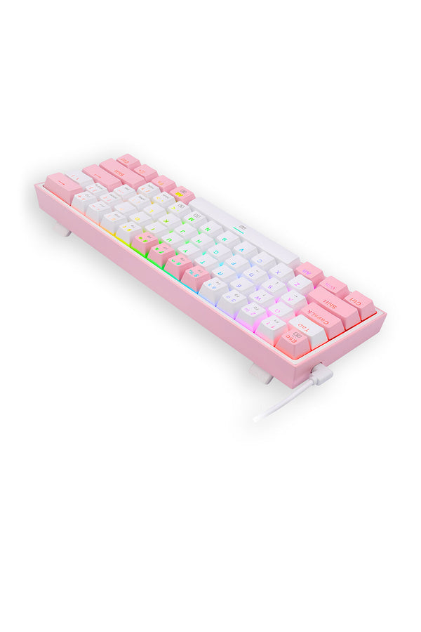 REDRAGON - K617-RGB Fizz 61Key Wired KB-White/Pink - white-pink