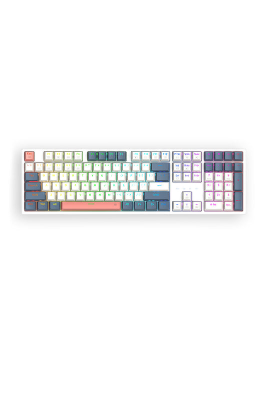 REDRAGON - K668WBO-RGB Trundle KB-White/Blue - white-blue
