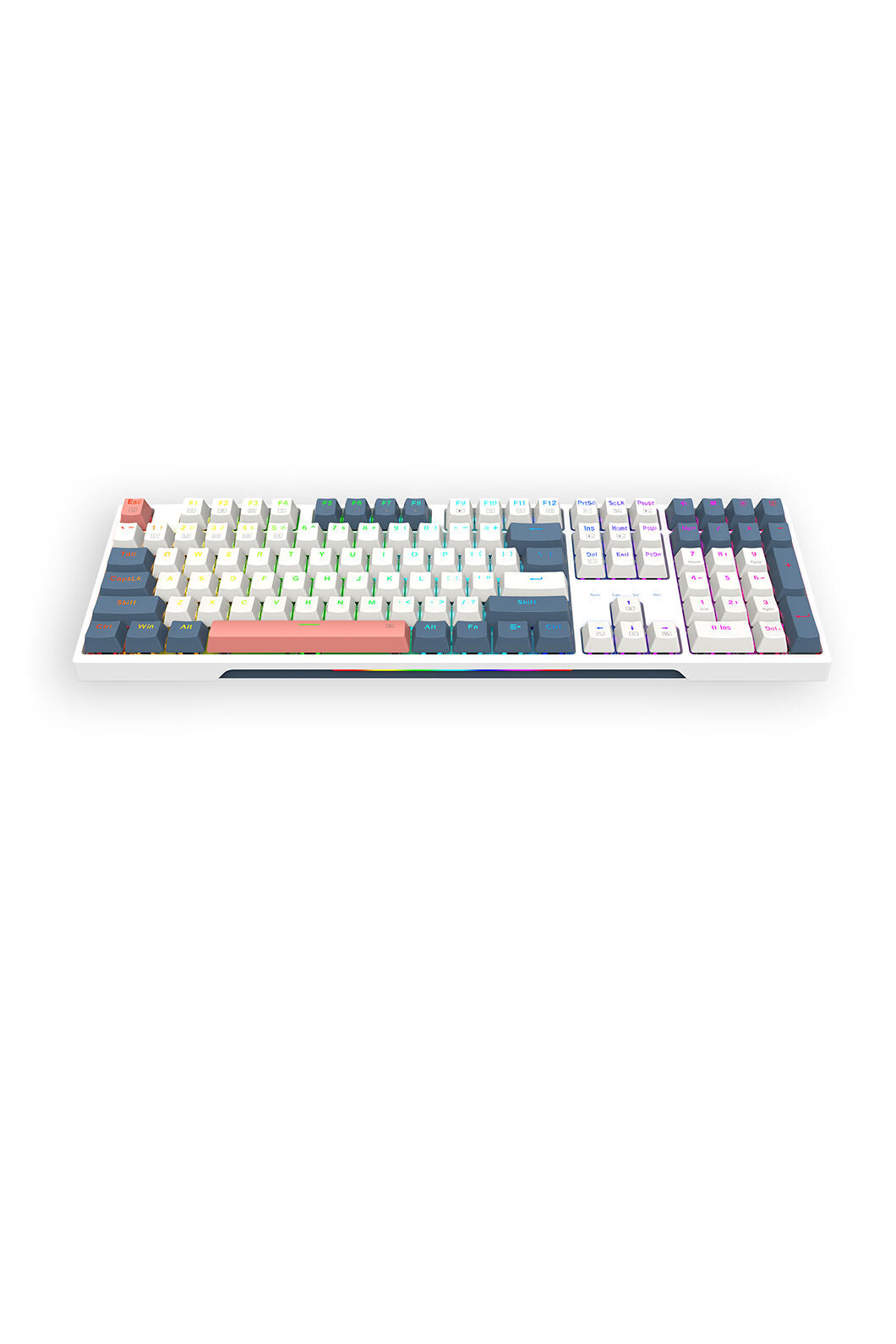 REDRAGON - K668WBO-RGB Trundle KB-White/Blue - white-blue