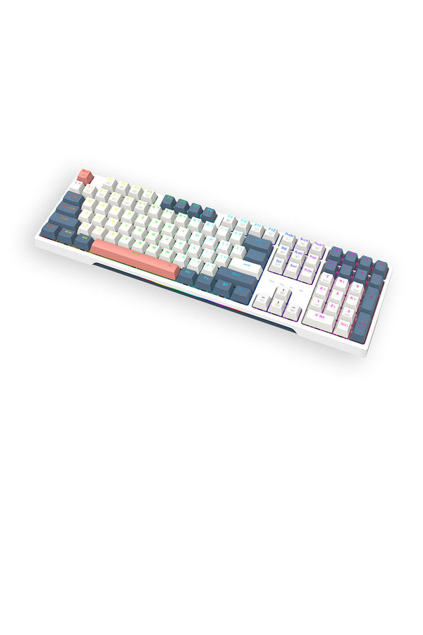 REDRAGON - K668WBO-RGB Trundle KB-White/Blue - white-blue