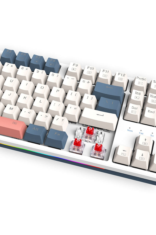 REDRAGON - K668WBO-RGB Trundle KB-White/Blue - white-blue