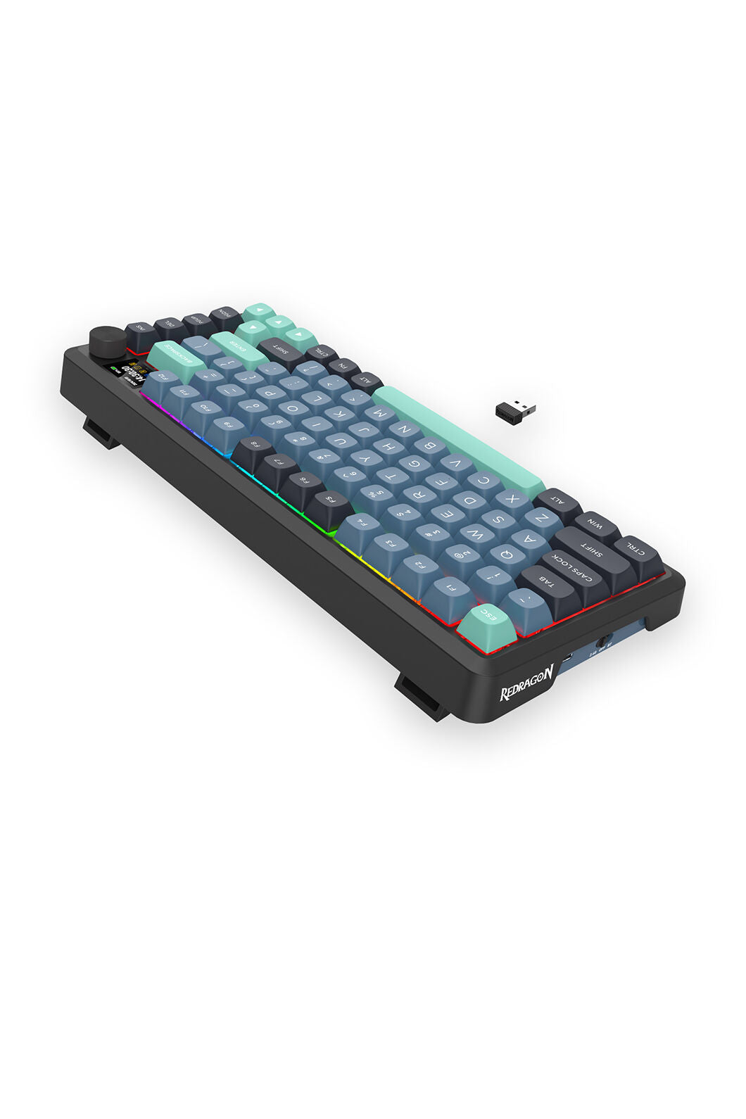 REDRAGON - K724GBG-RGB-PRO Behemoth KB-Grey/Black/Green - grey-black-green