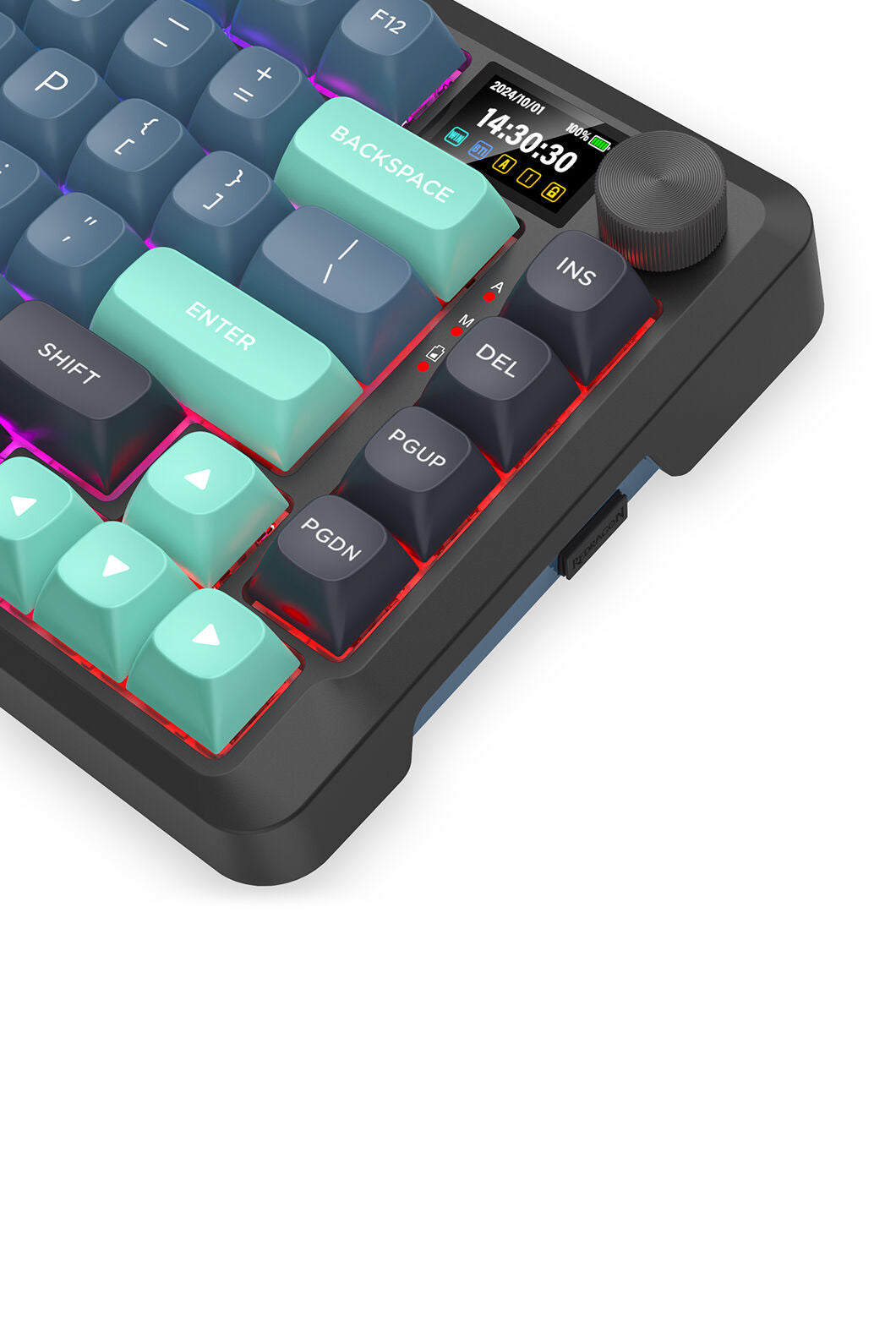 REDRAGON - K724GBG-RGB-PRO Behemoth KB-Grey/Black/Green - grey-black-green