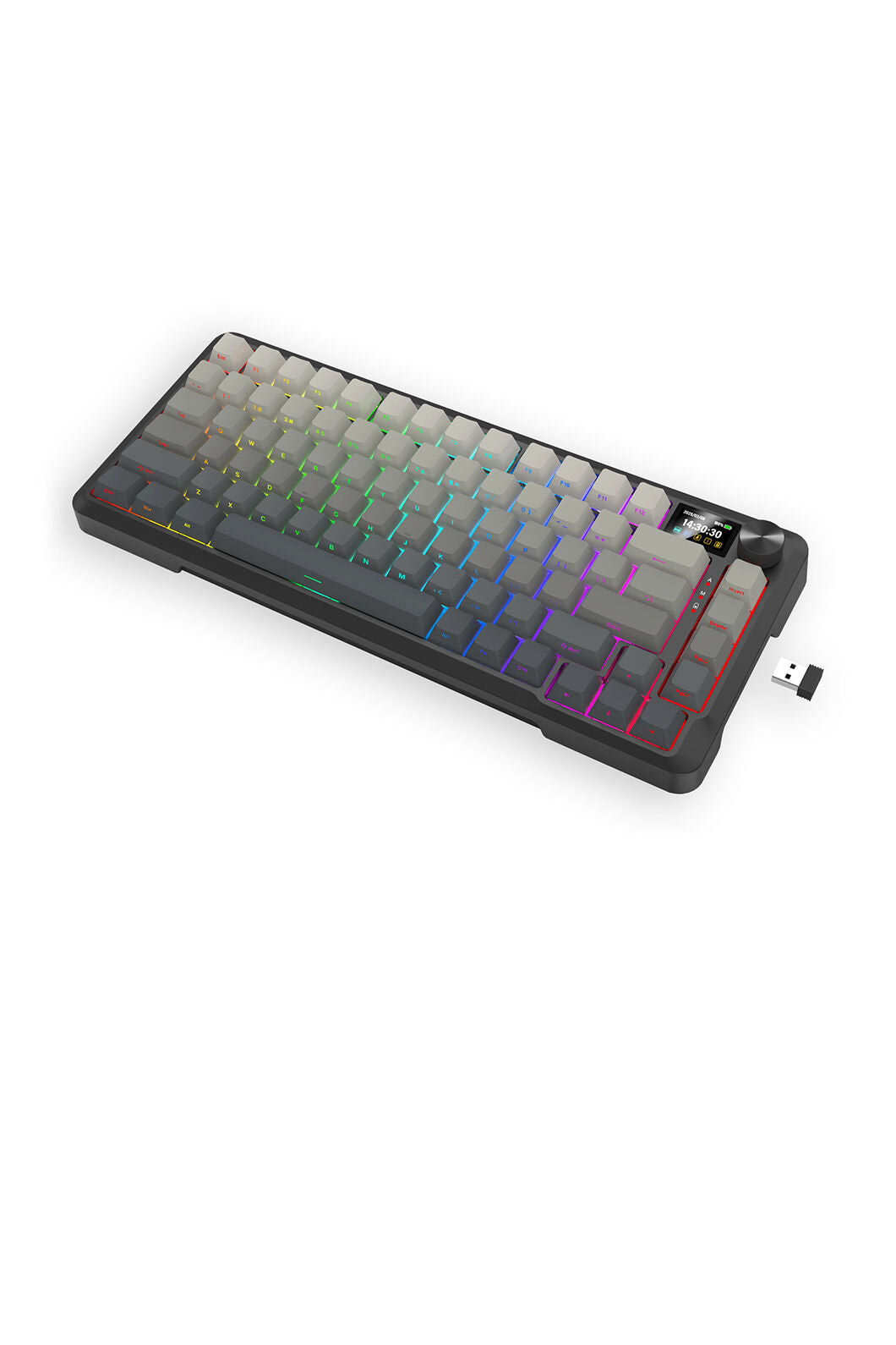 REDRAGON - Redragon K724-PRO BEHEMOTH Black 75% Gasket Tri-Mode Mechanical Gaming Keyboard - black
