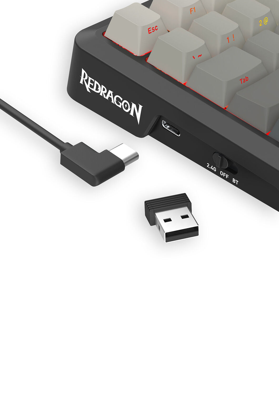 REDRAGON - Redragon K724-PRO BEHEMOTH Black 75% Gasket Tri-Mode Mechanical Gaming Keyboard - black