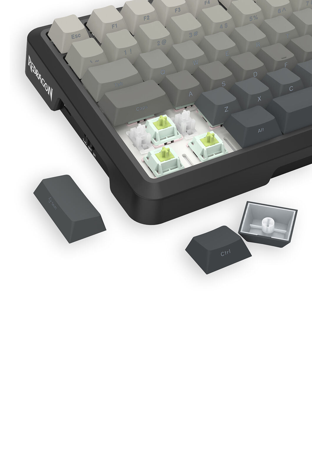REDRAGON - Redragon K724-PRO BEHEMOTH Black 75% Gasket Tri-Mode Mechanical Gaming Keyboard - black