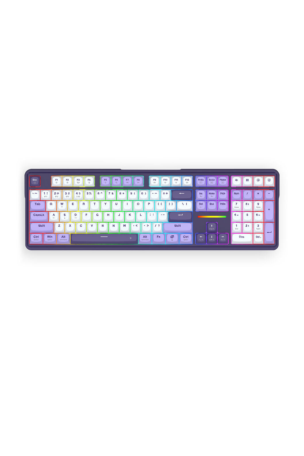 REDRAGON - K745WP-RGB-PRO Antonium KB-White/Purple - white-purple