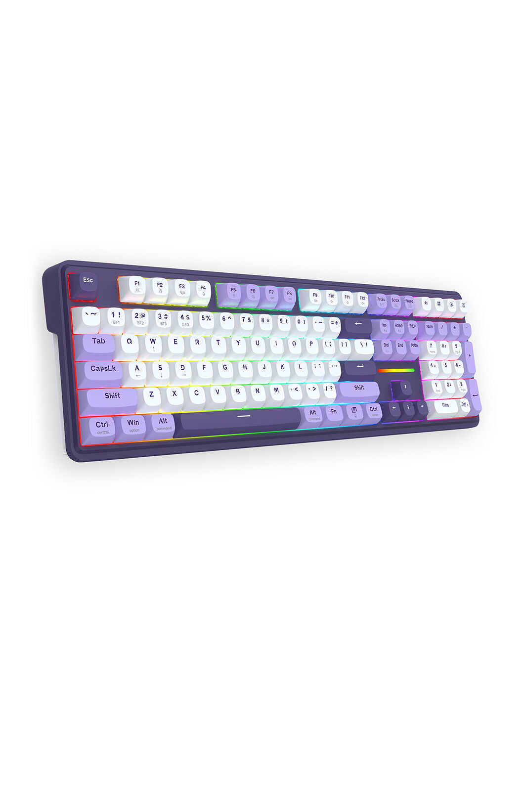 REDRAGON - K745WP-RGB-PRO Antonium KB-White/Purple - white-purple